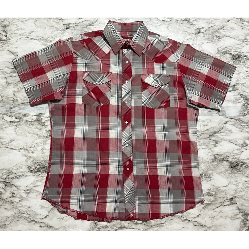 Wrangler Pearl Snap Western Shirts Men's Size L Multicolor Plaid Short Sleeve